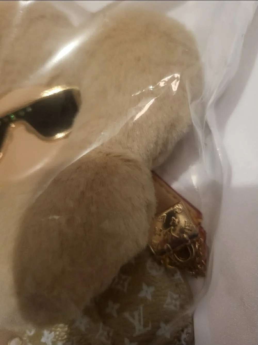 Lv Vivienne Flower Fur Bag Charm Keychain